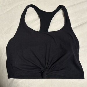 Black crop top with built in shelf bra